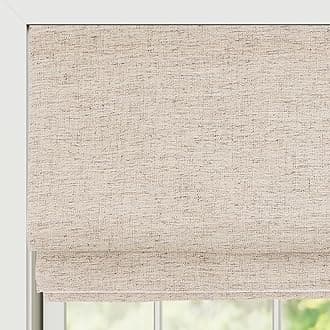 Cordless Linen Roman Shades, Premium Blackout Roman Window Shades, Custom Washable Fabric Roman Shades for Windows, Doors, French Doors, Kitchen Windows, Brown