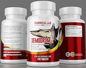 Xemodrom B-12 Supplement for Pigeons, 100 Tablets, Improves Flight Performance, Oxygenator, Antianemic, Energy Booster para Palomas Farmalab