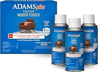 ADAMS Plus Flea & Tick Indoor Fogger, 3 x 3 oz Cans, Kills Fleas, Flea Eggs, Ants, House Flies, Cockroaches, Mosquitoes, and Many Other Pests, Indoor House Treatment, Each Fogger Treats 375 sq ft