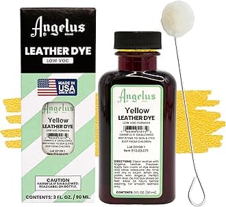 Leather Dye - Flexible Leather Dye for Shoes, Boots, Bags, Crafts, Furniture, & More 3oz, Dauber Included (Yellow)