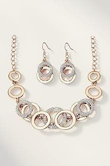 Shining Diva Fashion AAA Crystal 18k Rose Gold Stylish Jewellery for Women and Girls