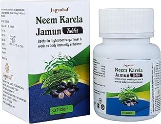 Ayurvedic Neem Karela & Jamun Herbal | Supplements to Support Healthy Blood Sugar & Glucose Levels | -30 Tablets