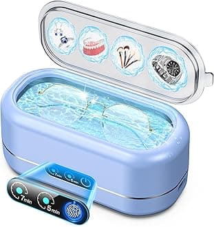 Seepark Professional Ultrasonic Jewelry Cleaner with Digital Timer, 50Khz Ultrasonic Cleaning Machine with 304 Stainless Steel for Jewelry, Glasses, Rings, Coins, Watch Bands