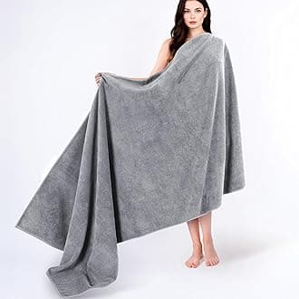 Cotton Paradise 100% Cotton 40x80 Oversized Bath Sheet, Extra Large Turkish Bath Towels for Bathroom, Light Gray Bathsheet