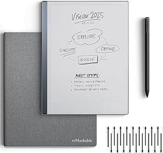 2 Bundle-reMarkable 2 Tablet (10.3” Digital Paper Display) – Includes Gray Polymer Weave Book Folio,Marker Plus,18 Spare Marker Tips,USB-A to USB-C Cable,1-Year Free Connect Trial,(RM911)