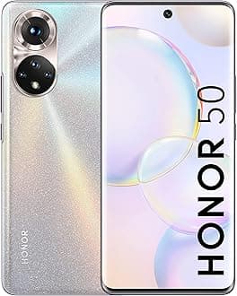 HONOR 50 Mobile Phone 5G SIM Free Unlocked 8 + 256 GB Smartphone with 108 MP Camera, 120 Hz 6.57 Inch OLED Curved Screen, Snapdragon 778, Battery 4300mAh, Android 11 (2 Year Warranty)