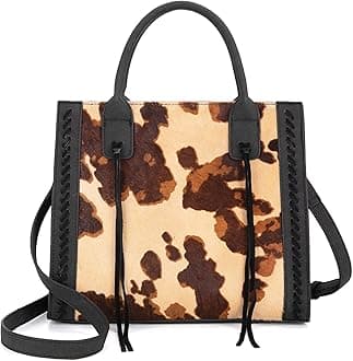Wrangler Tote Bag for Women Western Cowhide Purse and Wallet Set