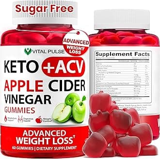 Keto ACV Gummies Advanced Weight Loss - Sugar Free ACV Keto Gummies - Gummy Supplement for Women and Men - Detox - Apple Cider Vinegar - Apple Flavor