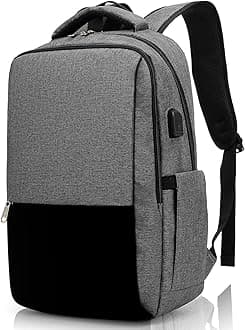 Laptop Backpack, Business Travel Backpack with Charging Port, Water Resistant Laptop Rucksack, Anti-Theft Backpack for Men Women, Fits 15.6-inch Laptop School Bag