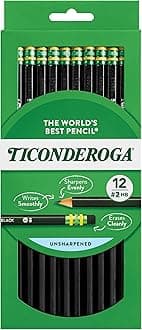 Ticonderoga Pencils, Wood-Cased Graphite, #2 HB Soft, Black (13953) (Pack of 72, 864 Count Total)