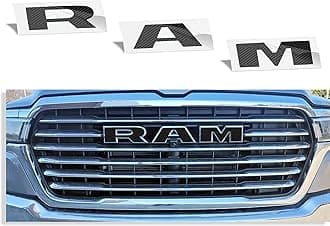 RAM Grille Emblem Overlay Decal Stickers 2025-2026 Ram 1500 (Color: Carbon Fiber)