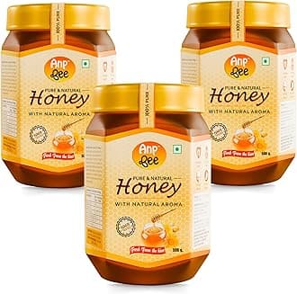 ANP BEE Raw Natural Honey I Supports Weight Loss I NMR Tested Unprocessed & Unfiltered Original Pure Honey I Multiflora Honey I Good for Heart Health I Plastic Bottle (Pack of 3, Honey 500gm)