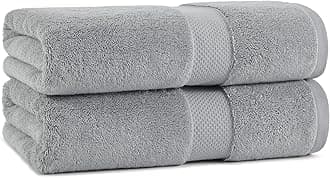 Aston & Arden Egyptian Bath Towels - Pack of 2 - Oversized Ultra Soft Thick & Absorbent, 100% Ringspun Egyptian Cotton Bathroom Towel for Spa, Hotel, 600 GSM, 30 x 54 in, Dark Grey
