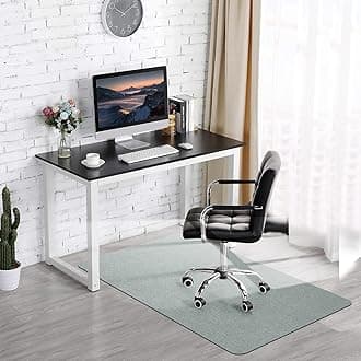 Office Chair Mat for Hardwood & Tile Floor, 55"x35" Computer Gaming Rolling Chair Mat, Under Desk Low-Pile Rug, Large Anti-Slip Floor Protector for Home Ofiice (Light Gray)