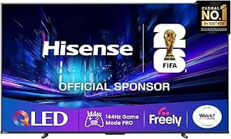 Hisense 100" 100E78QTUK PRO 144Hz QLED Smart AI TV - Hi-View AI Engine, 144Hz Game Mode PRO, Dolby Atmos, Quantum Dot Colour with Freely, Disney +, YouTube, Netflix