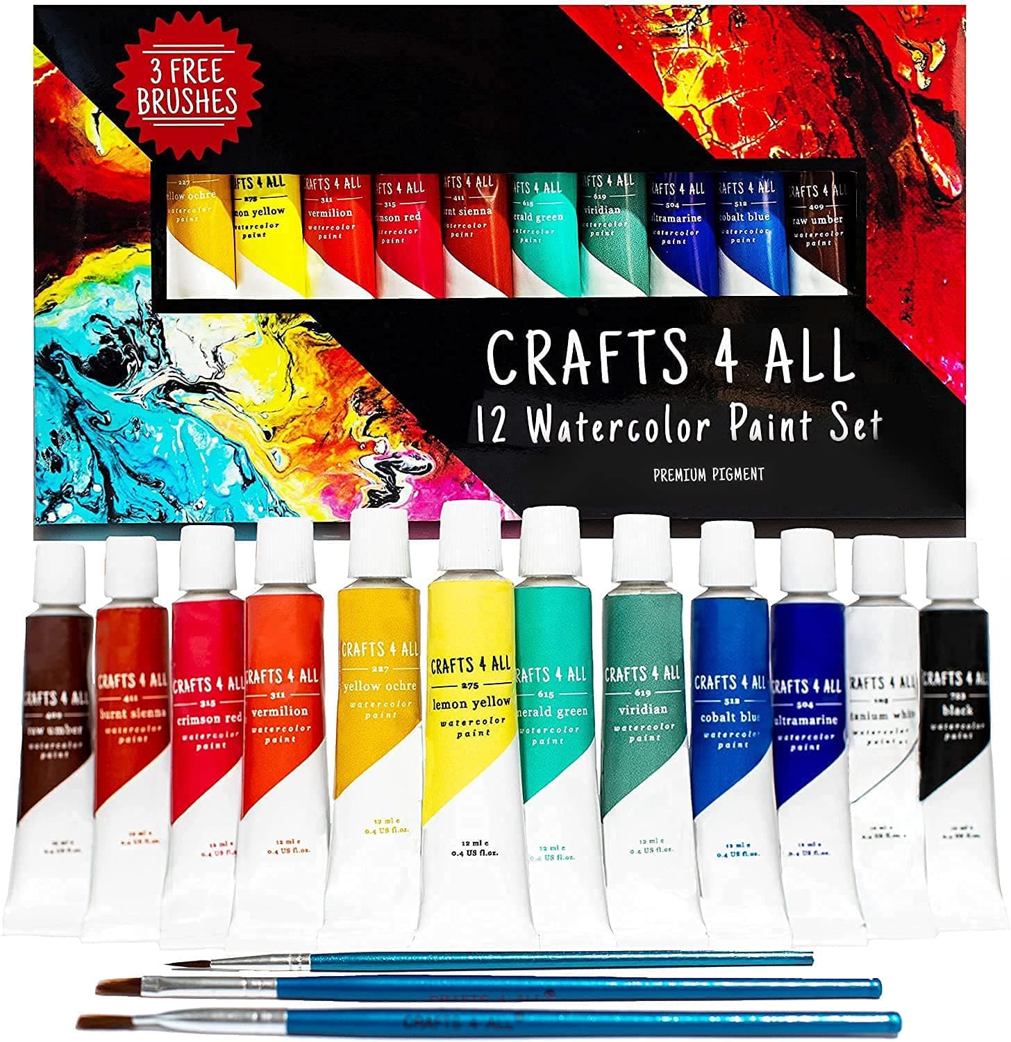 Watercolour Paint Set - 12 Pack