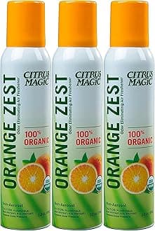 Organic Natural Odor Eliminating Air Freshener Spray, Orange Zest, 3-Ounce, Pack of 3