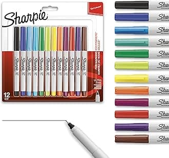 Sharpie Permanent Markers, Ultra Fine Point, Black, 12-Pack, 12-Count