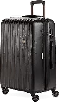 Swiss GearSwissGear 7272 Hardside Luggage Collection (Black, Checked-Medium)