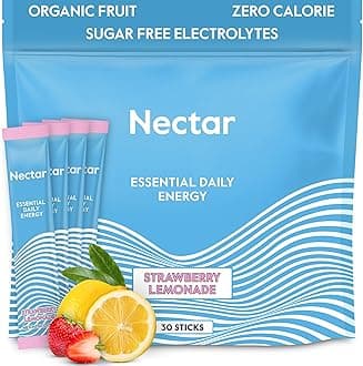 Energy Booster - Organic Caffeine, B12 & Electrolytes - Sugar Free & Zero Calorie – Healthy Coffee, Energy Drink & Soda Alternative – Hydration & Energy Supplement (Straw. Lemonade 30 Packets)