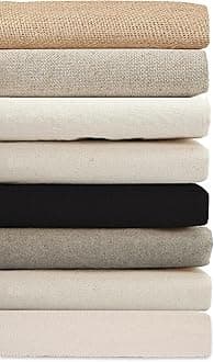 100% Cotton Canvas,Calico & Cotton Linen Mix Fabric for Craft,Paint,Patchwork,Apparel & Light Upholstery.Neotrim Natural Fibres,Eco-Friendly. [100% Cotton Canvas-Black (297gsm) - Fat Squ 50x50cm]