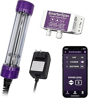 SmarterSpa+ Spa Saltwater Chlorine Generator for Spas, Hot Tubs, and Pools with Built-in Chlorine Detection and Mobile App Compatibility