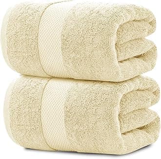 Luxury Bath Sheet Towels Extra Large | Highly Absorbent Hotel spa Collection Bathroom Towel | 35x70 Inch | 2 Pack (Beige)