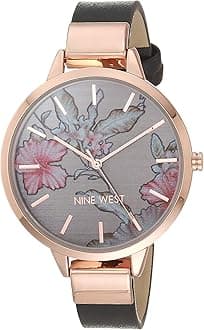 Women's Floral Dial Smooth Strap Watch