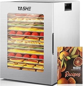 Food Dehydrator Machine, 14 Stainless Steel Food Dryer, 10 Presets, 48H Timer and Temperature Control, 850W Dehydrators for Food and Jerky, Herbs, Meat, Fruit, Dog Treats, Recipes Book Included