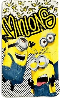 Royal Boys Girls Cozy Fleece Throw Blanket with Extra Soft Fun Design (Minion)