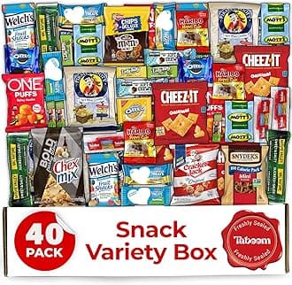 Snack Box Care Package 40 Count Gift Box - Large Variety Snacks & Treats for College Students, Adults, Kids, and Office Treats