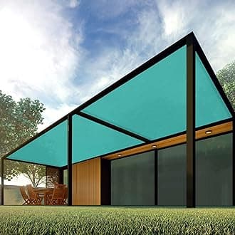 Patio Paradise 8' x 119' Shade Cloth 6/8/12 FT Sun Shade Fabric Roll UV Block Windscreen Canopy Pergola Cover Cloth Sunscreen Fabric for Outdoor Backyard Deck Porch, Turquoise