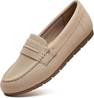 Loafers for Women Comfortable Dressy Casual Work Flats Lightweight & Breathable Slip On Walking Shoes Knit