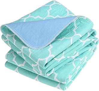 OUTCREATOR® Washable Bed Pads 34" x 76" (Pack of 2), Incontinence Mattress Protector, Anti-Slip Waterproof Underpads for Adults Kids Elderly Pets, Absorbency & Reusable Bedwetting Pads (Green)