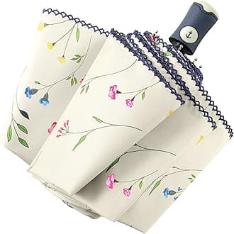 Dba Uv Sun Umbrella Compact Folding Travel Umbrella Auto Open Close Compact Folding Rain Umbrellas For Women Men Blocking Uv 99.98% Carnations