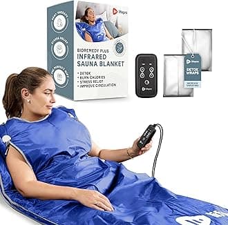 Lifepro BioRemedy Plus Infrared Sauna Blanket – Available in 5 Colors – Portable Far Infrared Home Sauna Bag for Detox, and Relaxation – Adjustable Temp (86–158°F) & Timer – Includes Detox Wraps