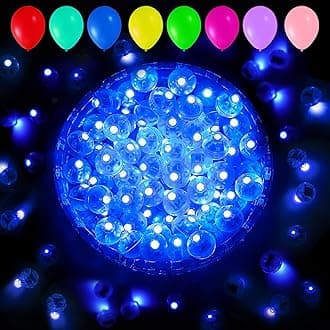 Aogist 100pcs Balloon Lights,Long Standby Time Waterproof Twinkle Mini Light,Battery Powered,Round LED Ball Lamp for Latex Balloon Paper Lantern Party Wedding Christmas Halloween Decorative,Blue-Flash