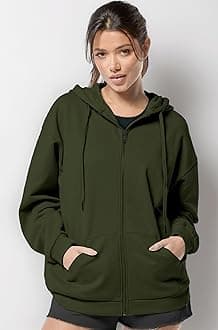 Women's Cute Hoodies Teen Girl Winter Jacket Sweatshirts Casual Drawstring Clothes Zip Up Hoodie with Pocket