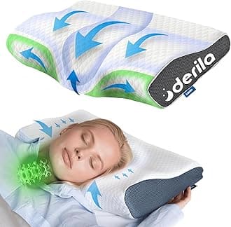 Memory Foam Pillow. The Perfect Bed Pillow for Side, Back, Stomach Sleepers. With Contoured Pillow You Will Wake Up Refreshed (Pack of 1)