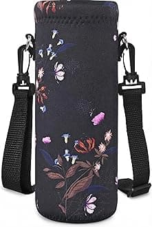 AUPET Water Bottle Carrier,Insulated Neoprene Water Bottle Holder Bag Case Pouch Cover 1000ML or 750ML,Adjustable Shoulder Strap, for Stainless Steel,Plastic Bottles