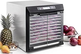 EXC10EL Electric Food Dehydrator Machine with 99-Hour Timer, Automatic Shut Off and Temperature Control, 600 W, 10 Trays, Silver