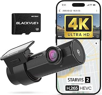 BlackvueDR970X-1CH Plus 64GB | 1-Channel Dash Cam (4K-Full HD), STARVIS 2 Sensor, Parking Mode, Easy Setup via App, Wi-Fi, GPS, Cloud Auto Backup, Optional LTE Module