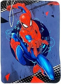Royal Boys Girls Cozy Fleece Throw Blanket with Extra Soft Fun Design (Spiderman)