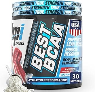 Best BCAA Powder - Muscle Recovery Support - Branched Chain Amino Acids | Building Blocks of Protein and Muscle - Post Workout Recovery – Hydration – Rainbow Ice, 30 Servings