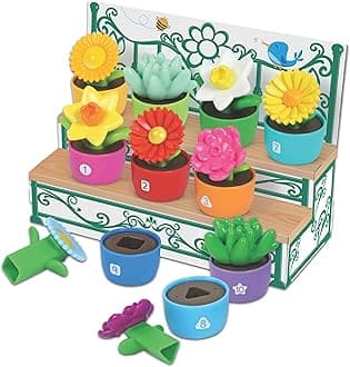 Learning Resources Shape & Color Garden - Montessori Toddler Toys, Sorting Sensory Toys, Kids Gardening Set, Flower Building Set, Preschool Learning Activities, Educational Montessori Toddler Gifts