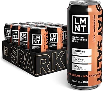 LMNT Sparkling Electrolyte Drink - Grapefruit Salt | 12-Count