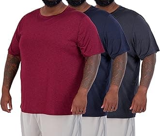3 Pack: Men’s Big & Tall Tech Stretch Long-Sleeve & Short-Sleeve Dry-Fit T-Shirt, Set 1, 3X-Large Big Tall