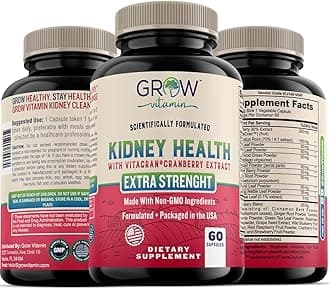 Premium Kidney Cleanse Supplement – Powerful Kidney Support Formula with Cranberry Extract Helps Support Healthy Kidneys & Urinary Tract Support– 60 Vegetarian Capsules
