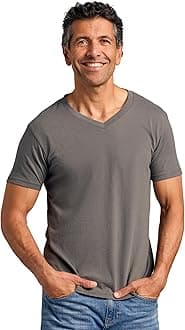 True ClassicMen's V-Neck Short Sleeve T-Shirt - Assorted Colours