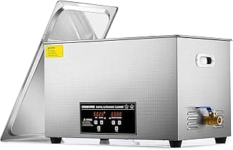 30L Digital Ultrasonic Cleaning Machine with Heater and Timer, 600W Stainless Steel Ultrasonic Cleaner Machine, 7.9 gal Ultrasonic Parts Cleaner for Retainer Glasses Auto Tool Machine Part